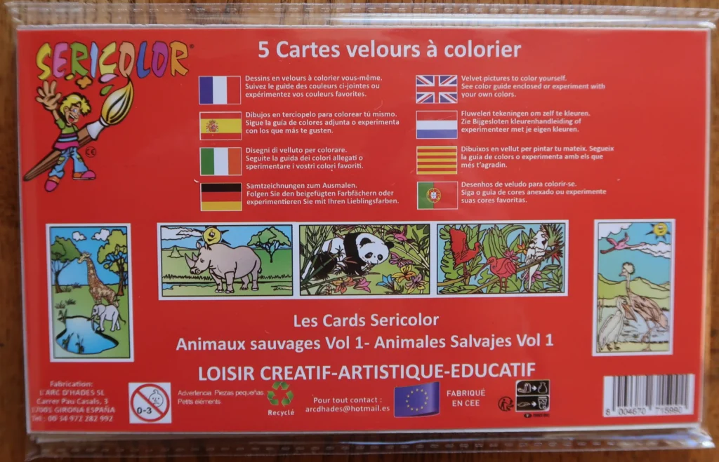 CARD SERICOLOR - ANIMAUX SAUVAGES VOLUME 1