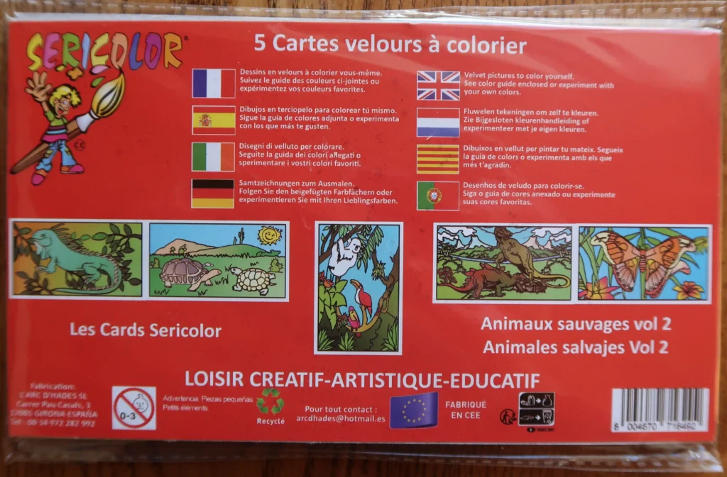 CARD SERICOLOR - ANIMAUX SAUVAGES VOLUME 2