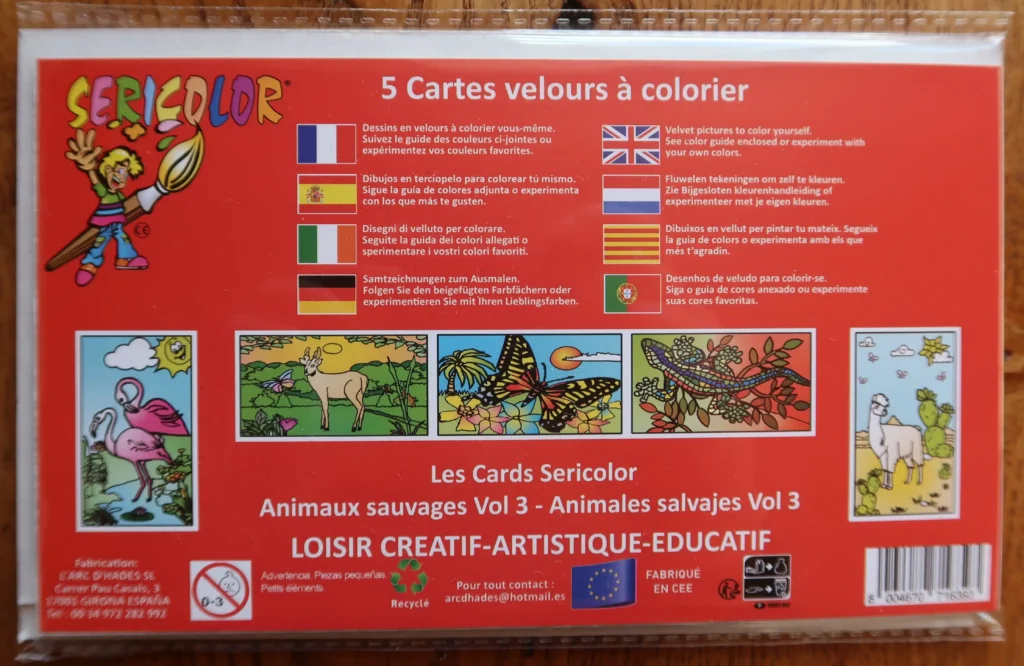 CARD SERICOLOR - ANIMAUX SAUVAGES VOLUME 3