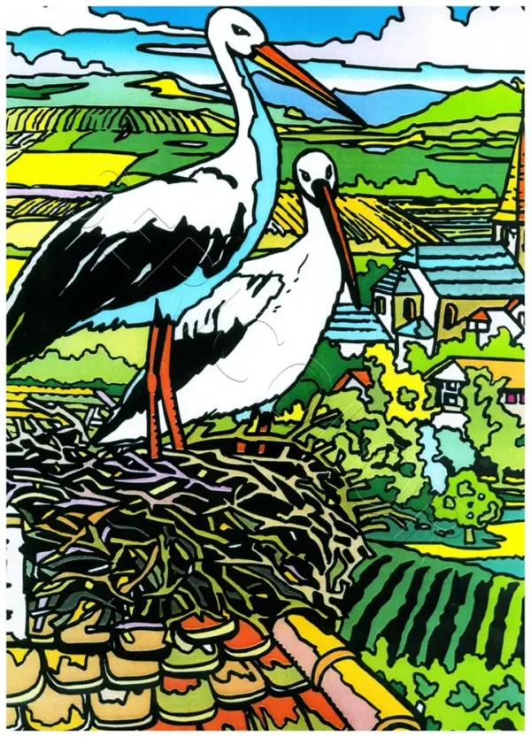 CIGOGNE NID SUR TOIT