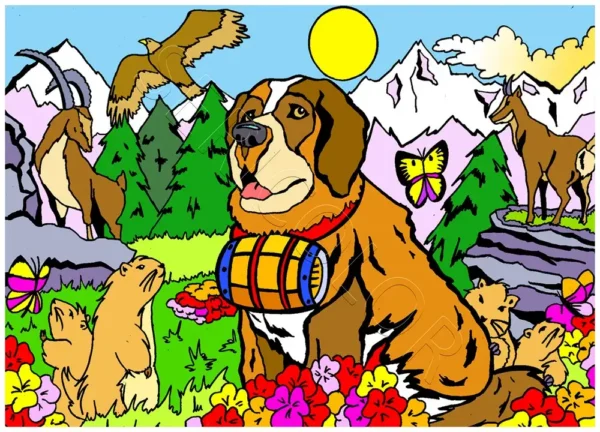 SAINT BERNARD FAUNE MONTAGNE