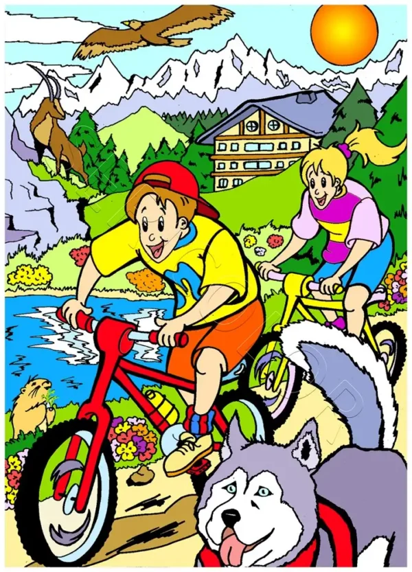 ENFANT BICYCLETTE EN MONTAGNE