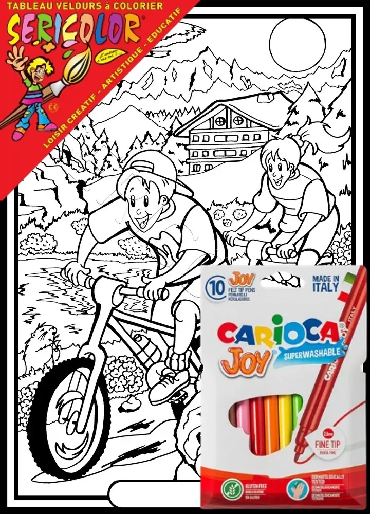 ENFANT BICYCLETTE EN MONTAGNE – Image 1