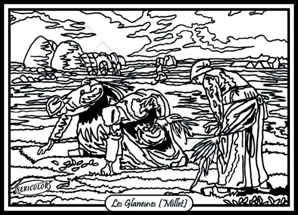 TABLEAU SERICOLOR - GLANEUSES DE MILLET