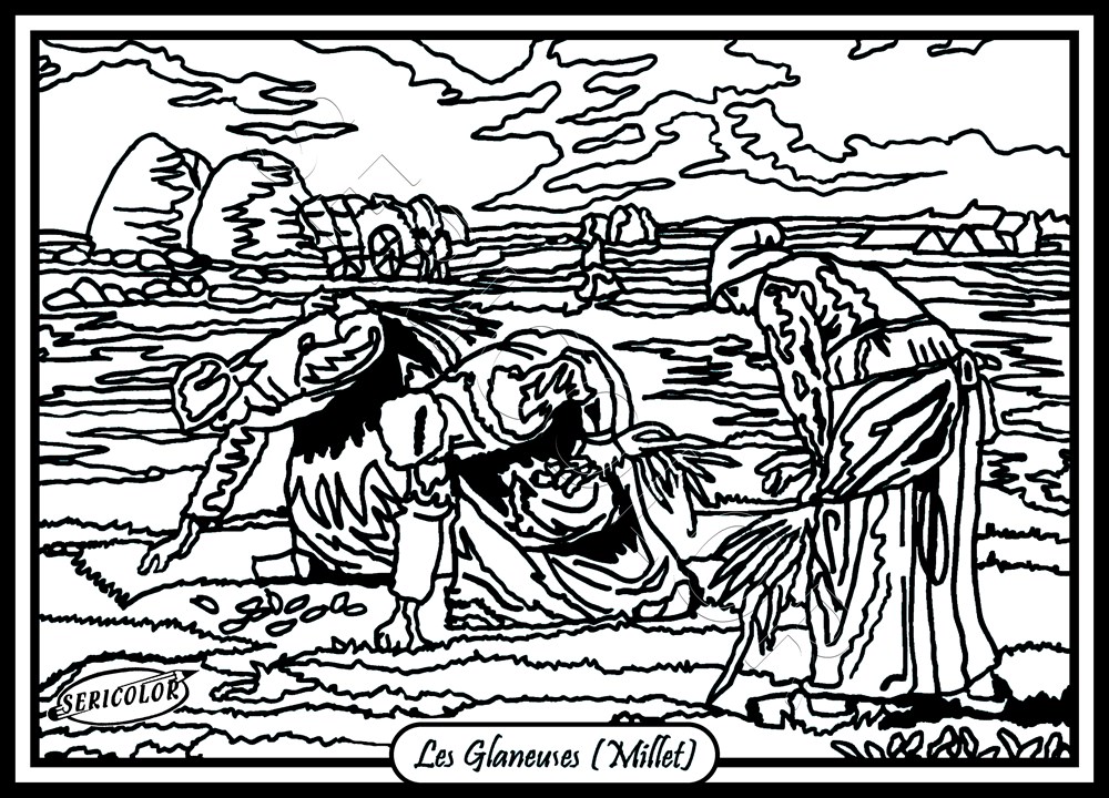 TABLEAU SERICOLOR - GLANEUSES DE MILLET – Image 1